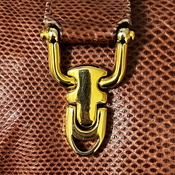 Vintage Ruth Saltz Genuine Lizard Skin With Tags Clutch Magnetic Closure VGUC - Picture 9 of 13